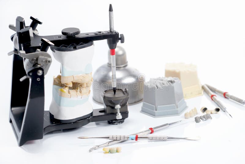 Dental Lab Articulator and Equipments for Denture Stock Photo Image