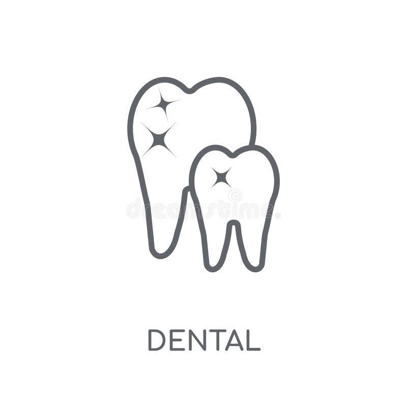 Dental Linear Icon. Modern Outline Dental Logo Concept on White Stock