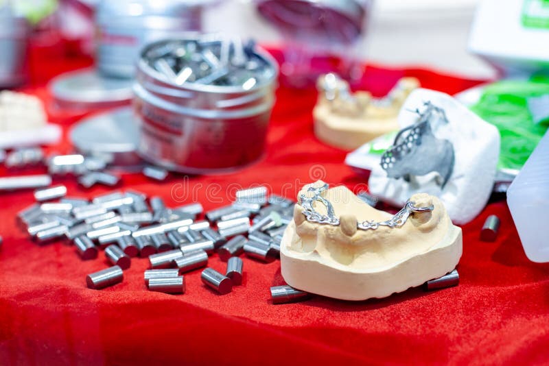 Dental Orthodontic Tools. Multicolored Device for Making a Molded