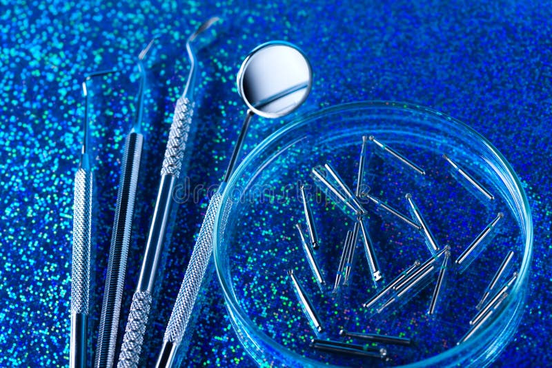 Dental Tools and Equipment, Bright Colorful Tone Concept Stock Image