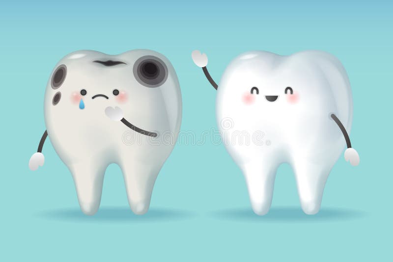 Dente com problema da deterioração ilustração royalty free Dente com problema da deterioração ilustração royalty free