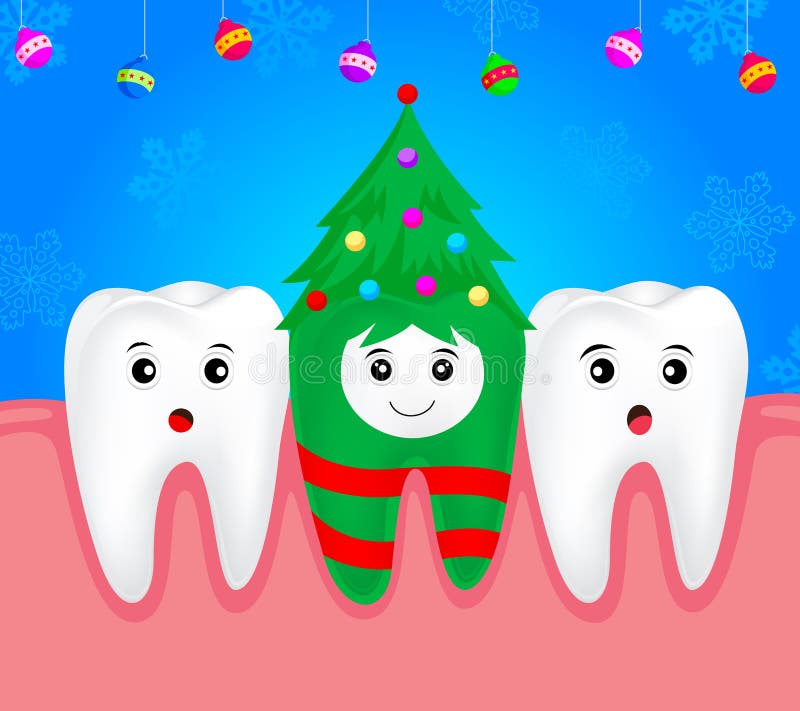 Dente sul costume dell'albero di Natale royalty illustrazione gratis Dente sul costume dell'albero di Natale royalty illustrazione gratis