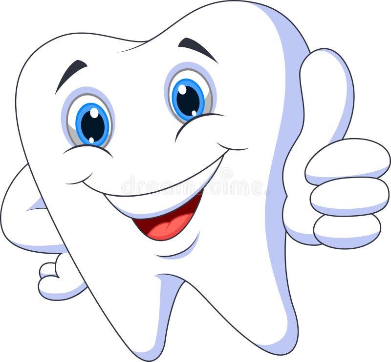 Illustration of Cute cartoon tooth with thumb up. Illustration of Cute cartoon tooth with thumb up