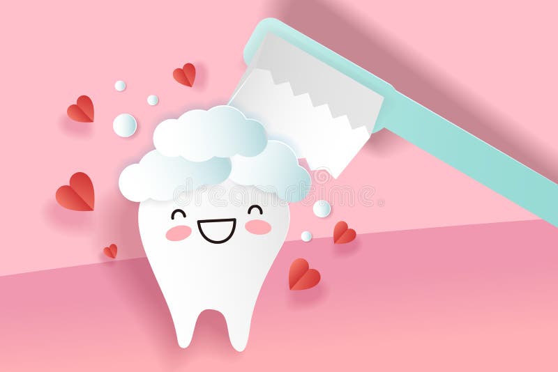 Dentes bonitos dos desenhos animados ilustração royalty free Dentes bonitos dos desenhos animados ilustração royalty free