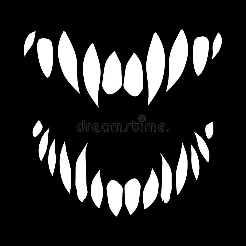 Vetor De Dentes Vampiro Isolado Em Fundo Branco Ilustração do Vetor -  Ilustração de fundo, aberto: 217284507