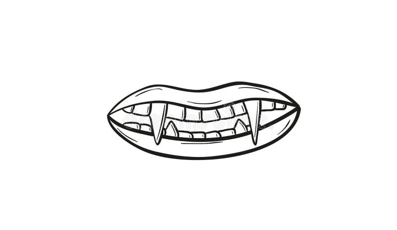 Ilustração Da Boca Dos Dentes Do Vampiro Ilustração Stock - Ilustração de  beleza, dente: 105008577