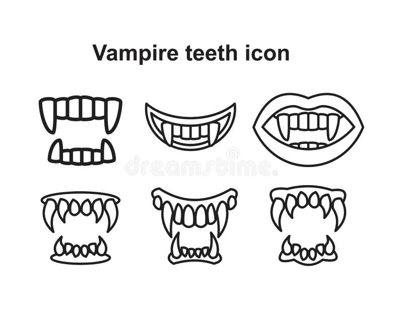 Vetor De Dentes Vampiro Isolado Em Fundo Branco Ilustração do Vetor -  Ilustração de fundo, aberto: 217284507