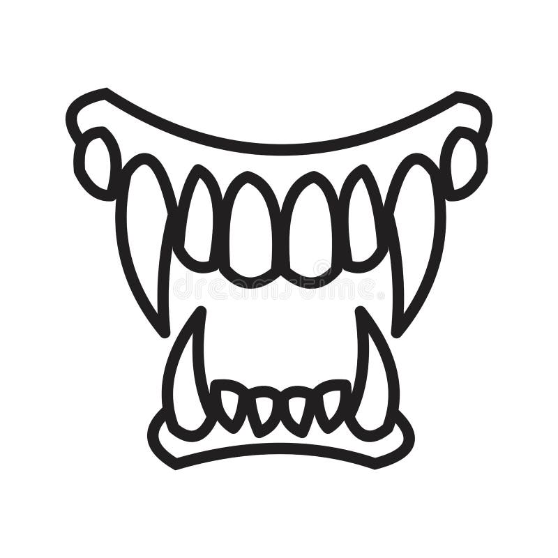 Uma Linha De Gradação Criativa E Quente Desenhando Desenhos Animados Dentes  De Vampiro Ilustração do Vetor - Ilustração de gradiente, dentes: 153113913