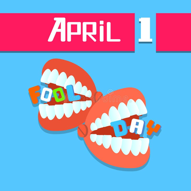 Denti della mandibola, giorno April Holiday Greeting Card dello sciocco royalty illustrazione gratis Denti della mandibola, giorno April Holiday Greeting Card dello sciocco royalty illustrazione gratis