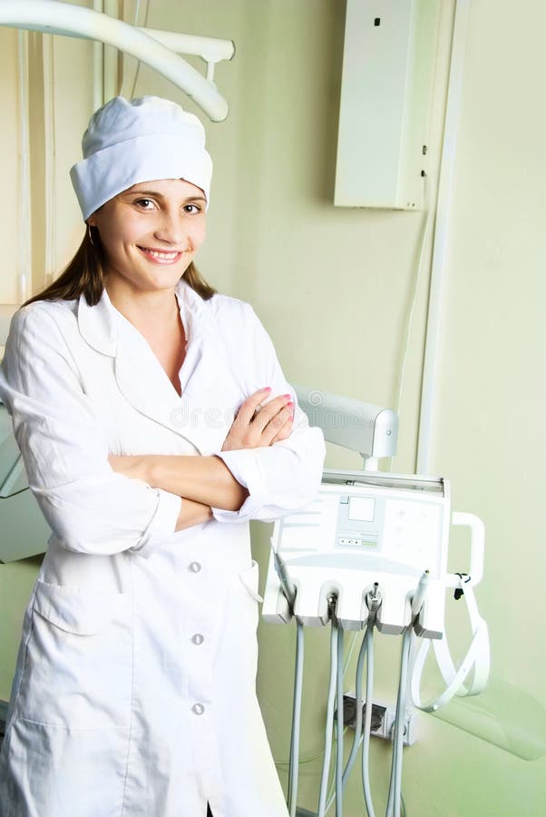 Dentist in her office