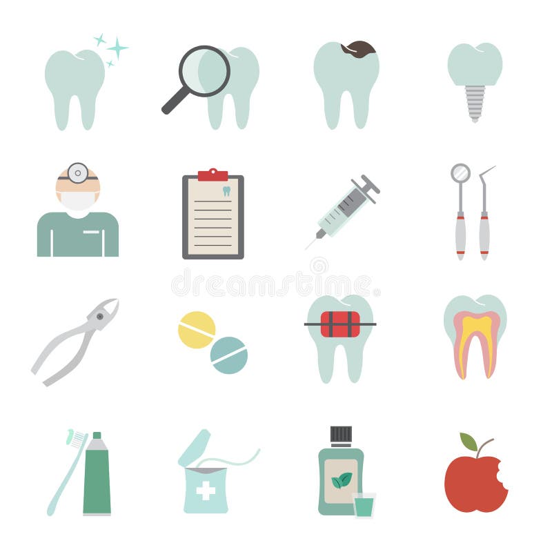 Cartoon dentist tool icon set. Drawing , #sponsored, #tool, #dentist, # Cartoon, #Drawing, #set #ad