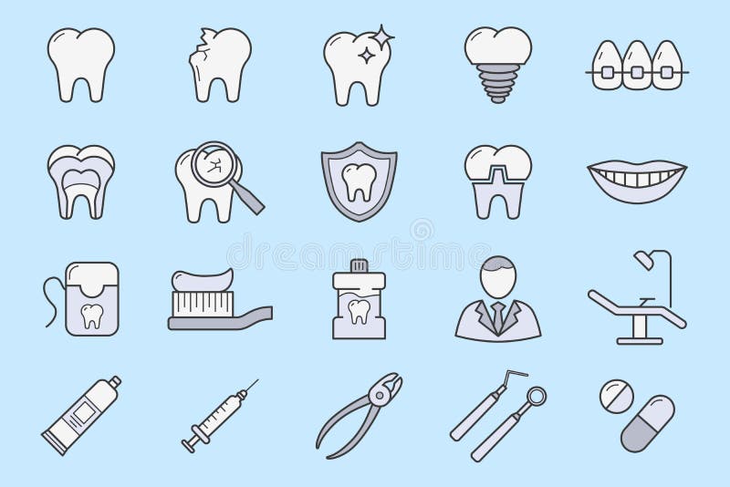 Dentist Icons set 01-02