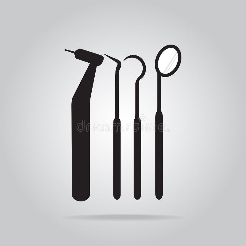 Dentist Tools Icon, Dental Care Icon Stock Vector - Illustration