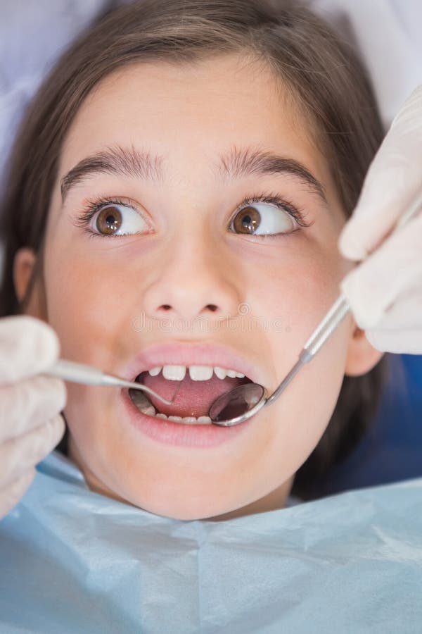 Healthy Teeth Child Patient at Dentist Office Dental Stock Image