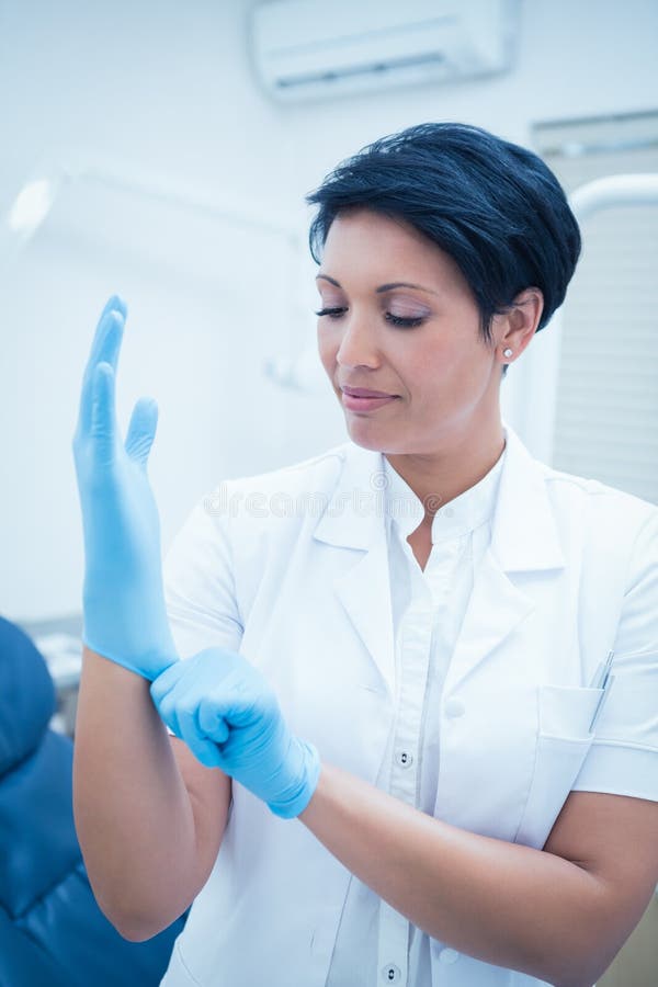 Dentist Wearing Surgical Glove Stock Image Image of medicine