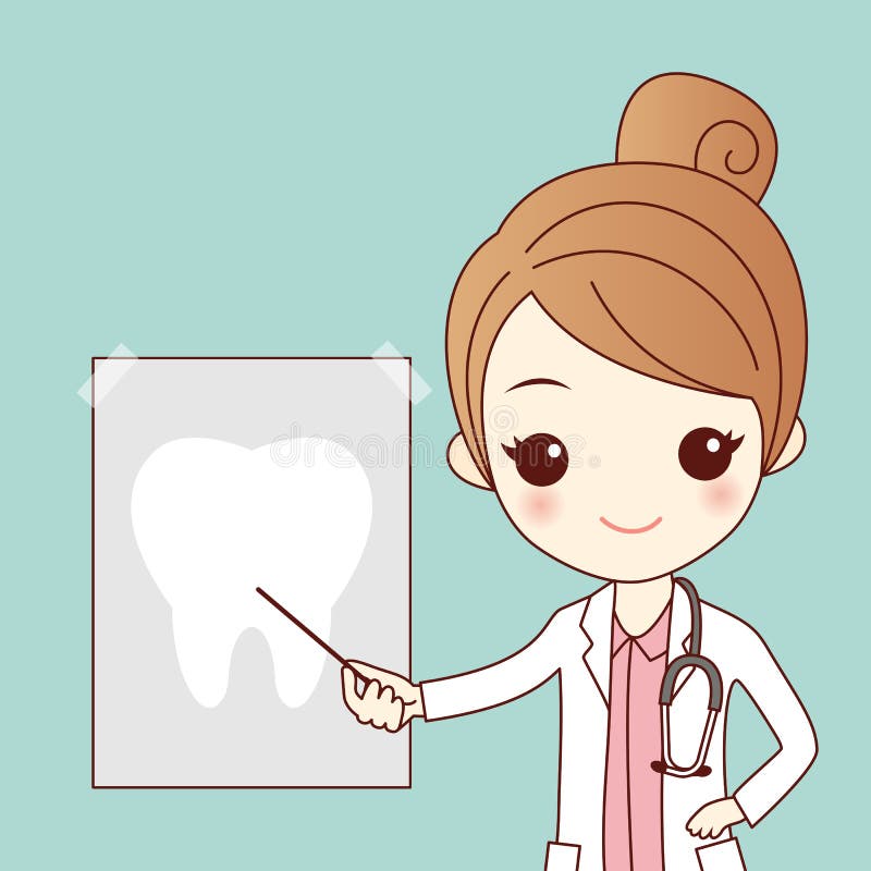 Dentiste de bande dessinée avec le rayon de dent illustration de vecteur Dentiste de bande dessinée avec le rayon de dent illustration de vecteur