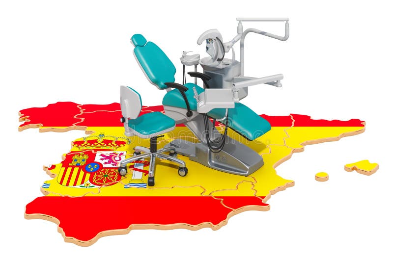 Dentistry in Spain Concept, 3D Rendering Stock Illustration