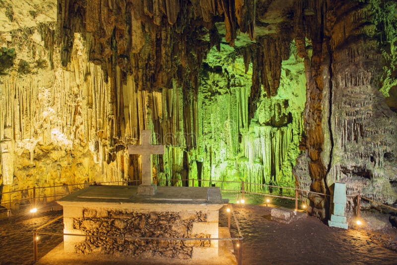 Inside the Melidoni cave also called Gerontospilios. Crete. Greece. Inside the Melidoni cave also called Gerontospilios. Crete. Greece