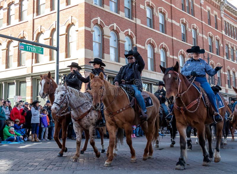 Annual National Western Stock Show Kick-Off Parade travels up 17 Street royalty free stock photography Annual National Western Stock Show Kick-Off Parade travels up 17 Street royalty free stock photography