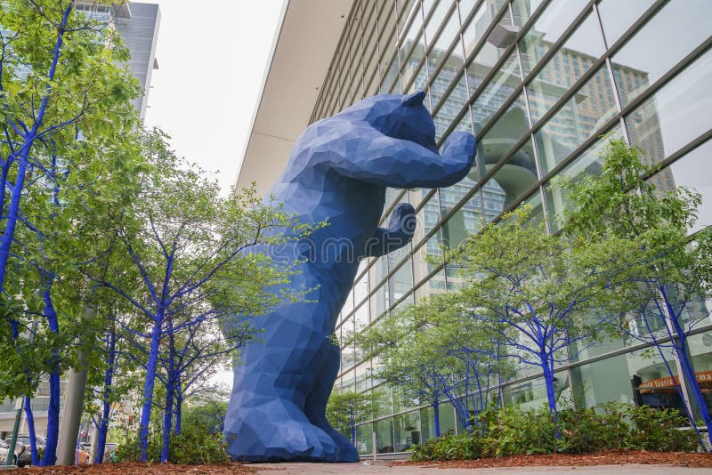 Special Big Blue Bear Statue Saw at Denver Editorial Image Image of