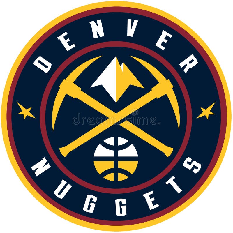 Denver Nuggets basketball club emblem. USA. Isolated on white. Denver Nuggets basketball club emblem. USA. Isolated on white