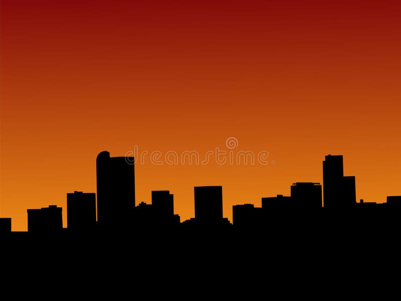 Denver skyline at sunset with beautiful sky. Denver skyline at sunset with beautiful sky