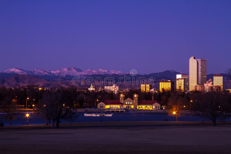 Denver Winter Skyline Jan 2013 Editorial Image Image of sunrise, boat