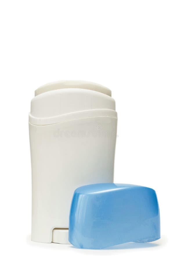 Women's deodorant on a white background, close-up.