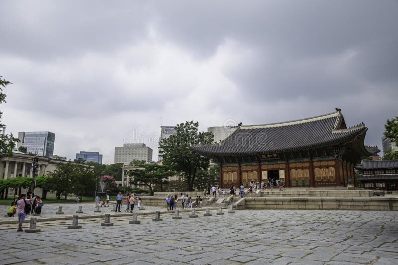 Deoksugung-paleis stock foto's