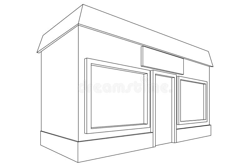 Departamento Dibujo De Esquema Ilustración del Vector - Ilustración de  puerta, objeto: 124247435