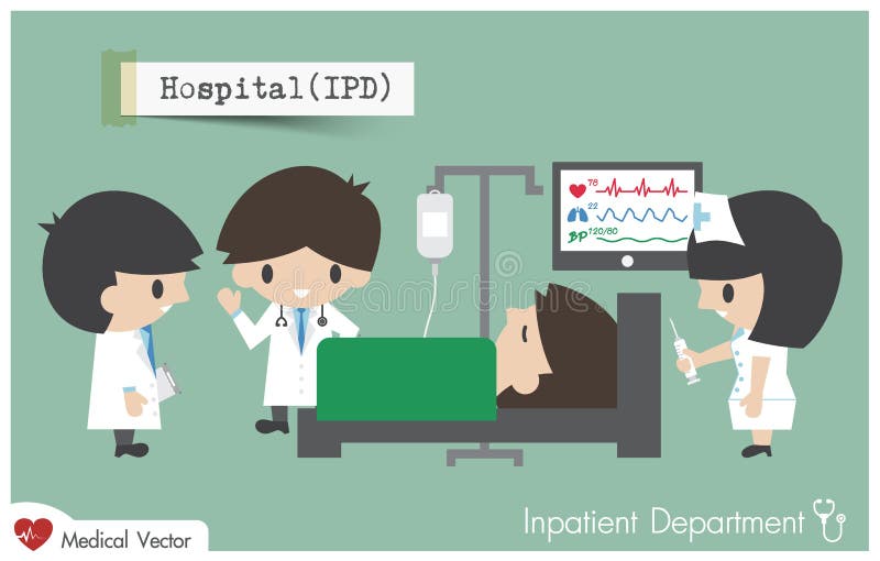 Departamento hospitalizado en hospital stock de ilustración Departamento hospitalizado en hospital stock de ilustración