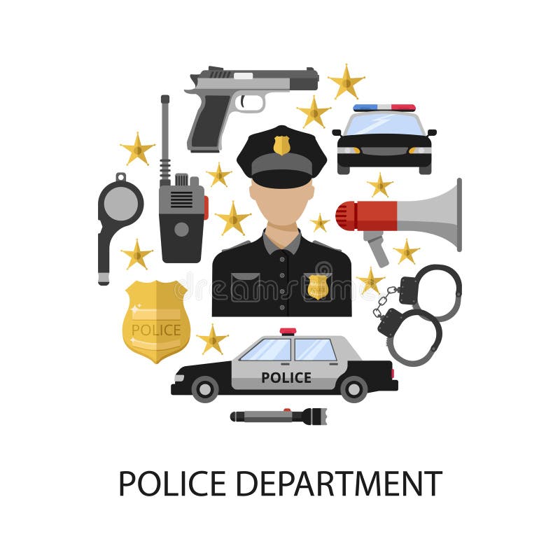 Departamentu Policji Round projekt ilustracja wektor Departamentu Policji Round projekt ilustracja wektor