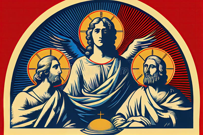 A Depiction of the Holy Trinity in a Classic, Simple Style Stock ...