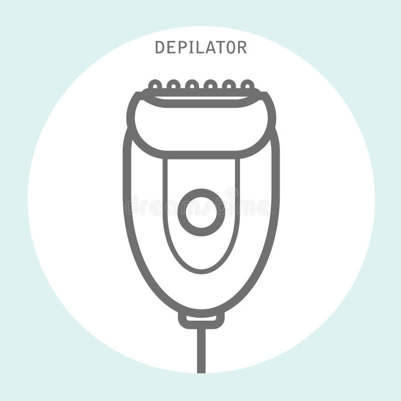 Depilator icon in linear style - electric hair depilator stock illustration