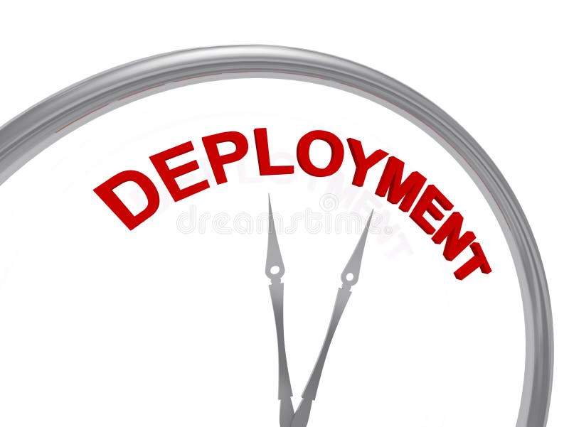 Deployment word on clock background