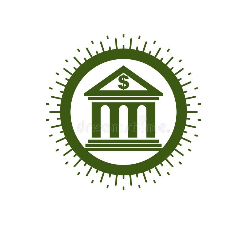 Deponować pieniądze konceptualnego loga, unikalny wektorowy symbol System bankowy ilustracji