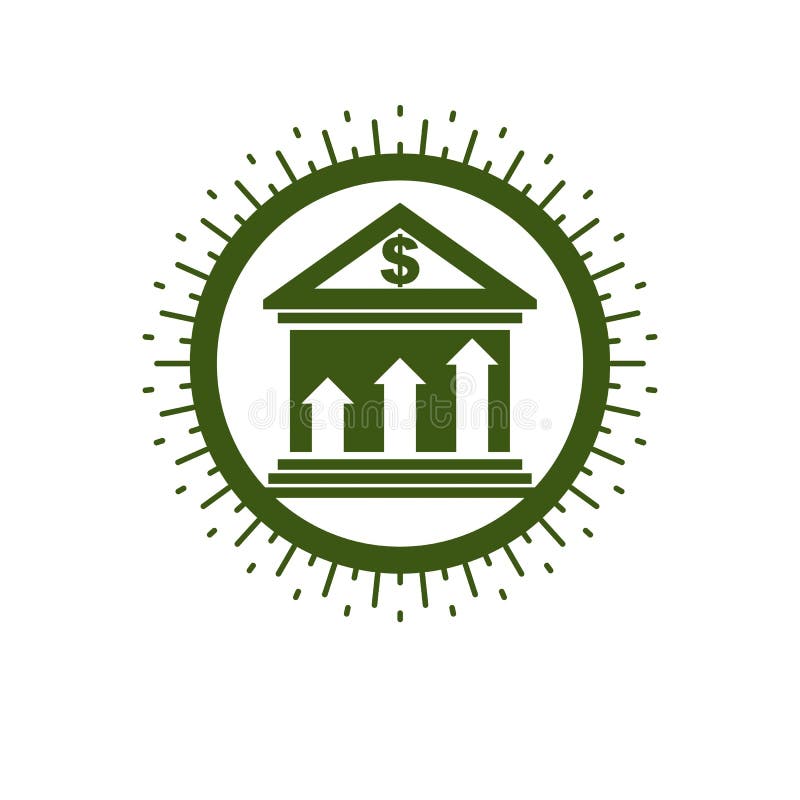 Deponować pieniądze konceptualnego loga, unikalny wektorowy symbol System bankowy ilustracji