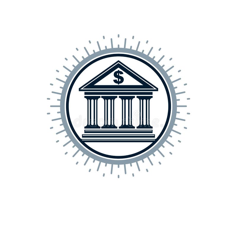 Deponować pieniądze konceptualnego loga, unikalny wektorowy symbol System bankowy royalty ilustracja