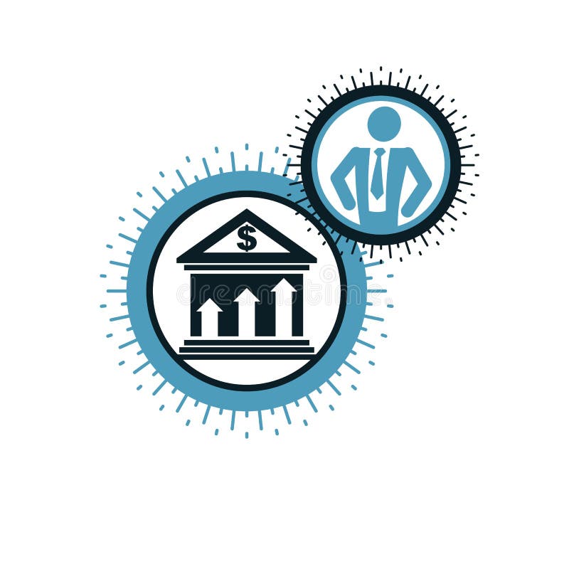 Deponować pieniądze konceptualnego loga, unikalny wektorowy symbol System bankowy ilustracji