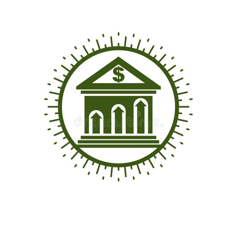 Deponować pieniądze konceptualnego loga, unikalny wektorowy symbol System bankowy ilustracji