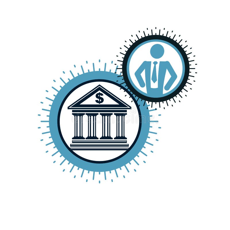 Deponować pieniądze konceptualnego loga, unikalny wektorowy symbol System bankowy royalty ilustracja