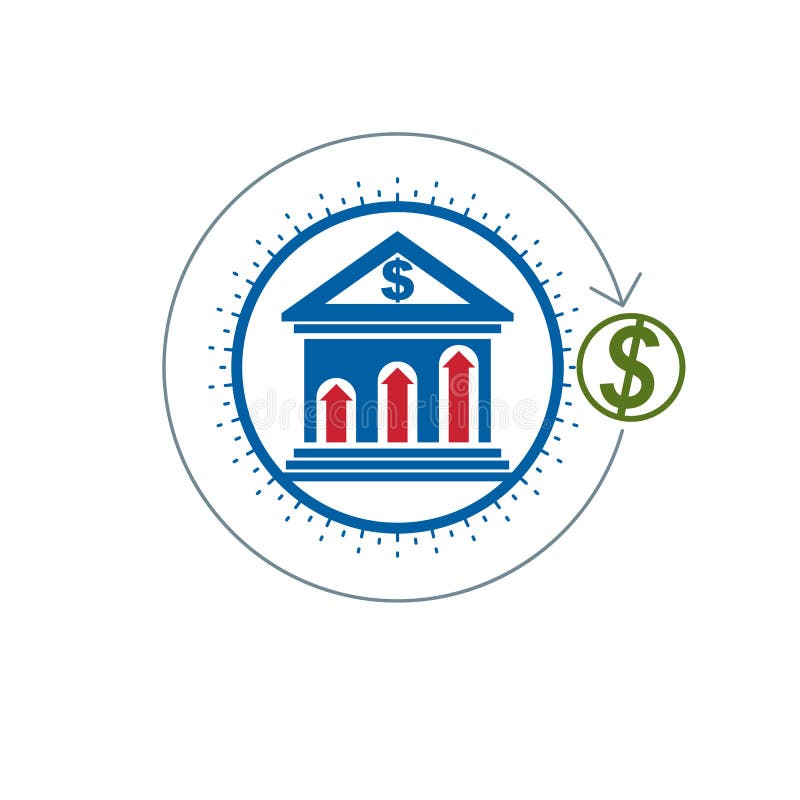 Deponować pieniądze konceptualnego loga, unikalny wektorowy symbol System bankowy T ilustracji
