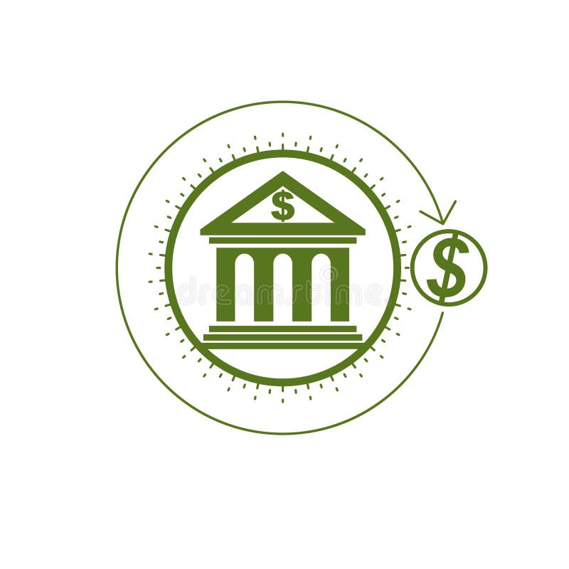 Deponować pieniądze konceptualnego loga, unikalny wektorowy symbol System bankowy T ilustracja wektor