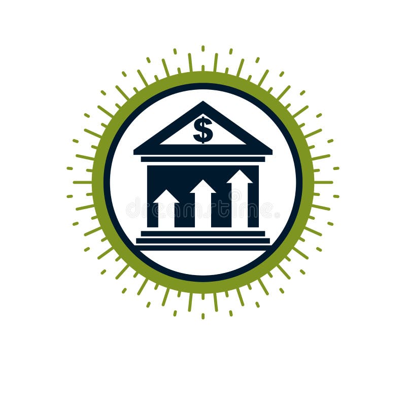 Deponować pieniądze konceptualnego logo, wektorowy symbol System bankowy royalty ilustracja