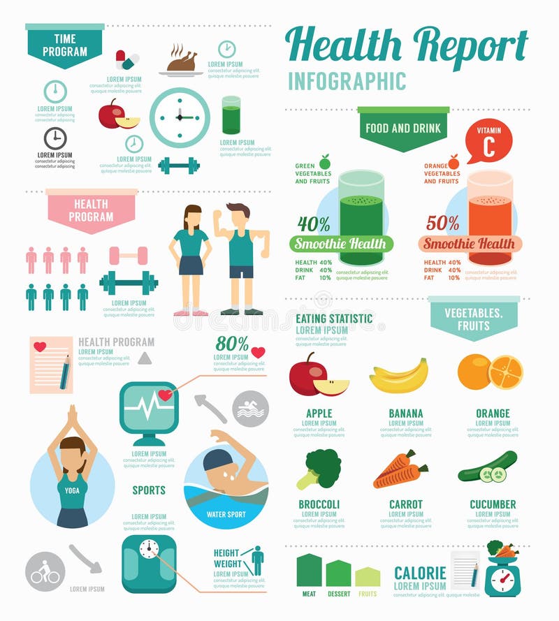Deporte de la salud de Infographic y diseño de la plantilla de la salud Concepto