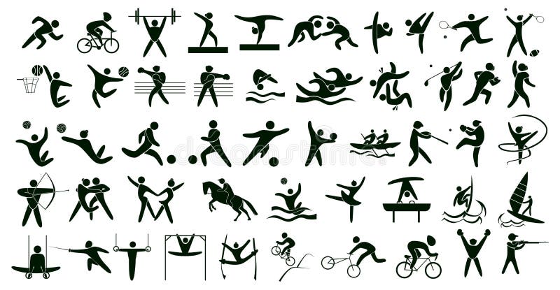 Deportes del verano fijados ilustración del vector Deportes del verano fijados ilustración del vector