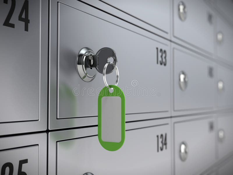 Deposit safe bank and key stock illustration. Illustration ...