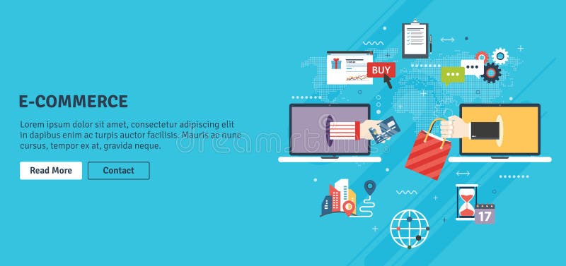 Deposito, acquisto online e commercio elettronico illustrazione di stock Deposito, acquisto online e commercio elettronico illustrazione di stock