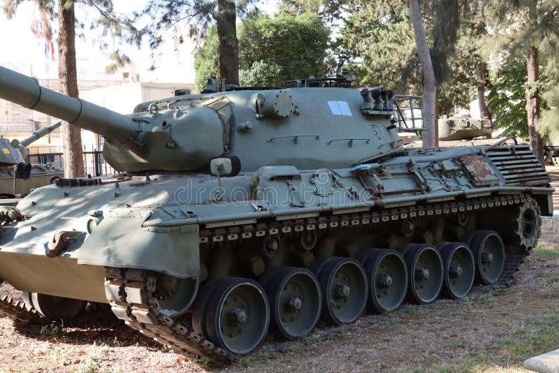 Depot of Military Tanks in the Forecourt of the Barracks Editorial