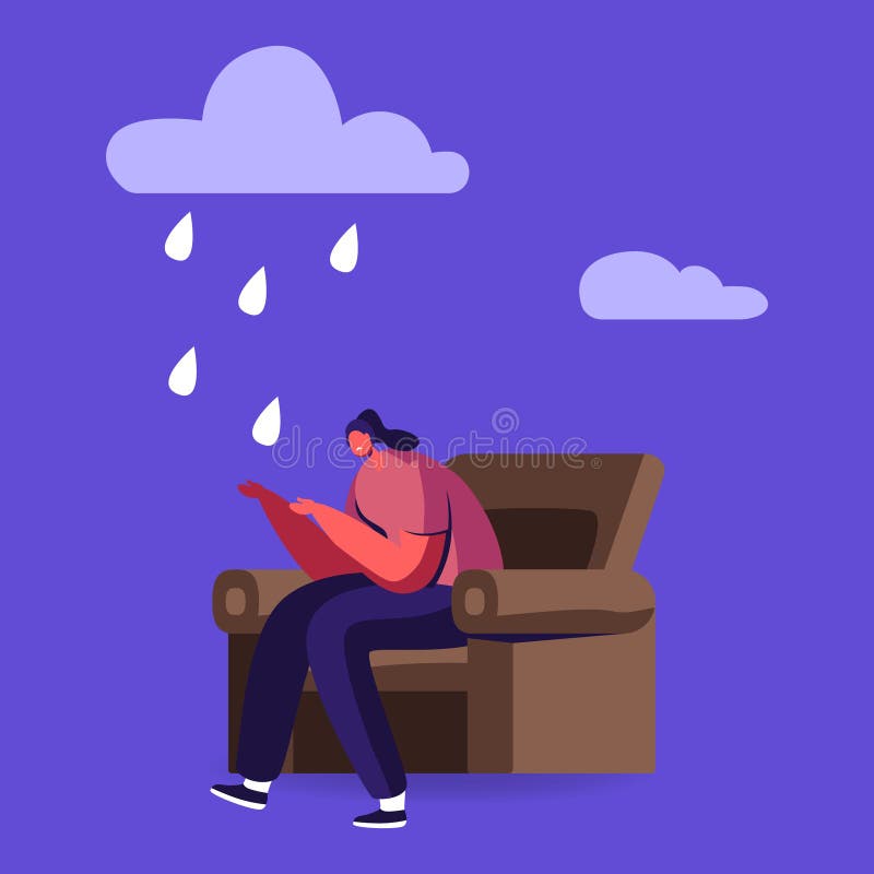 Depressed and Anxious Young Woman Suffering of Depression and Anxiety Problem Feeling Frustrated royalty free illustration Depressed and Anxious Young Woman Suffering of Depression and Anxiety Problem Feeling Frustrated royalty free illustration